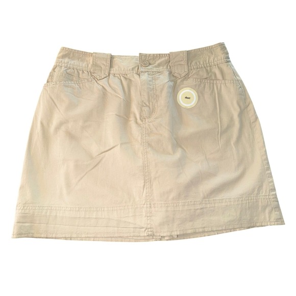 St. John's Bay Pants - St Johns Bay Womens Khaki Stretch Skort Size 12 Gorpcore Utility Neutral NWOT